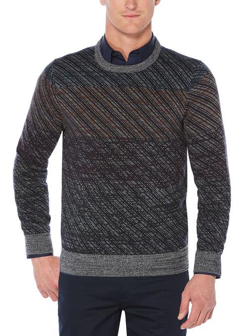Perry Ellis Ombre Jacquard Crew Sweater