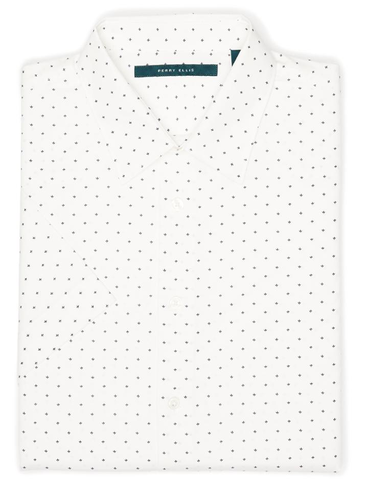 Perry Ellis Short Sleeve Micro Motif Shirt