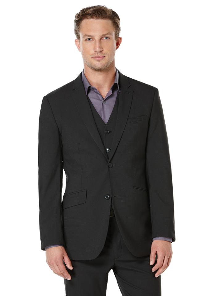 Perry Ellis Slim Fit Mini Check Suit Jacket