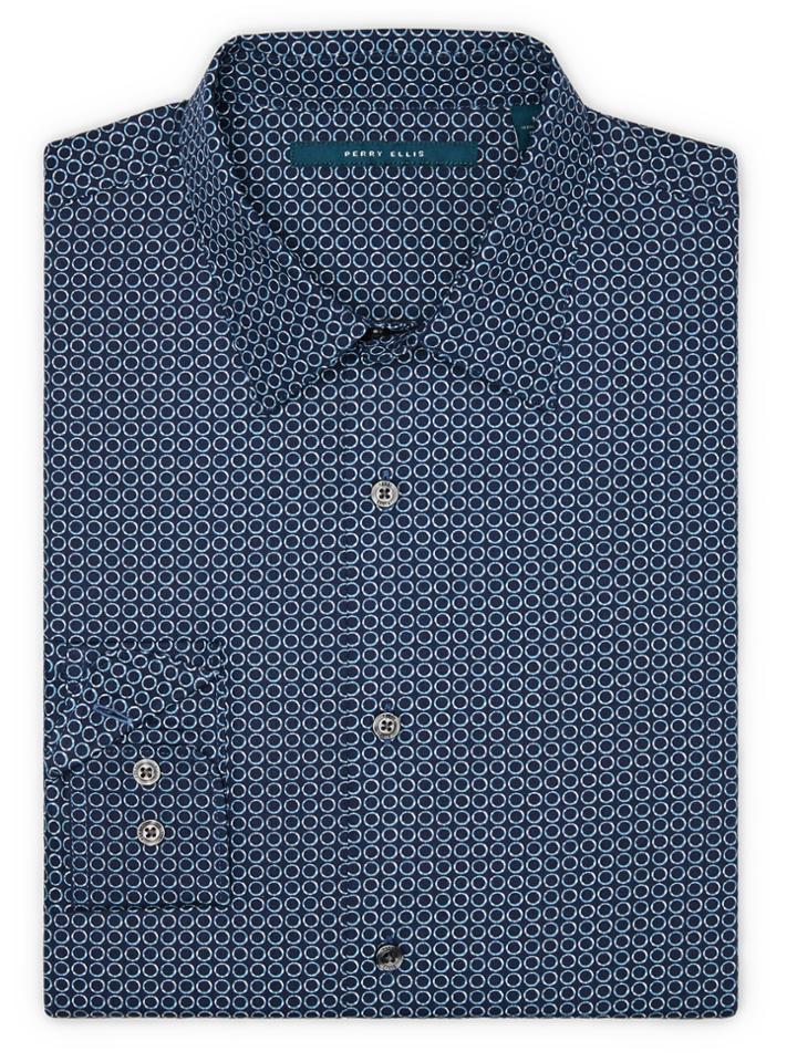 Perry Ellis Medium Dot Print Shirt