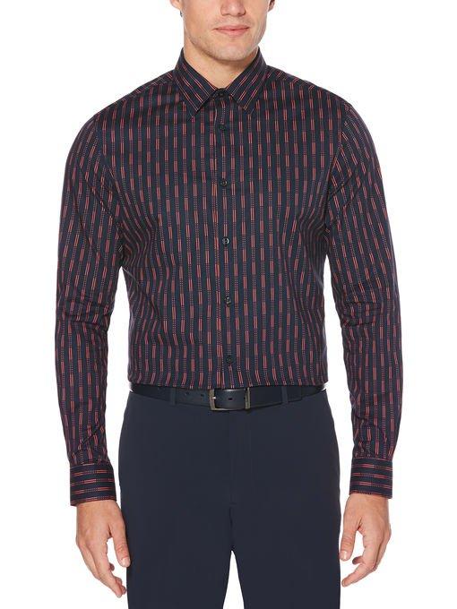 Perry Ellis Total Stretch Vertical Dot Stripe Print Shirt