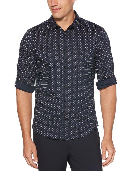 Perry Ellis Roll Sleeve Mini Arrow Print Shirt