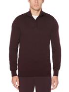 Perry Ellis Solid Quarter-zip Sweater