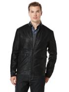 Perry Ellis Textured Faux Leather Bomber