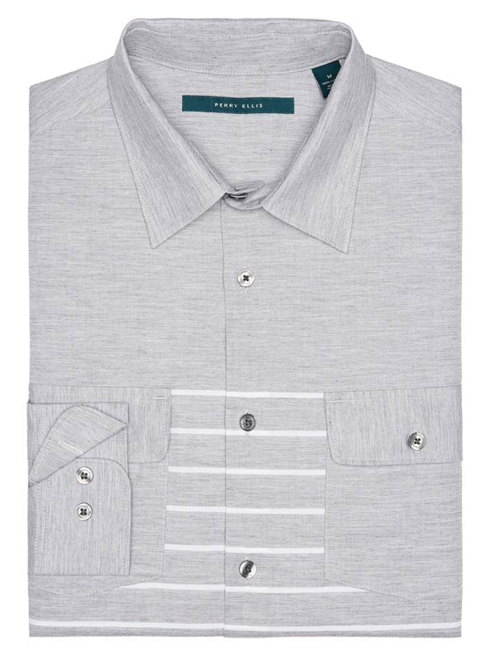 Perry Ellis Engineered Heather Stripe Shirt