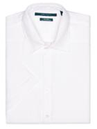 Perry Ellis Solid White Linen Short Sleeve