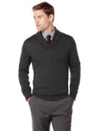 Perry Ellis Solid Shawl Sweater