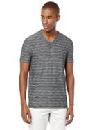 Perry Ellis Short Sleeve Stripe V-neck Shirt