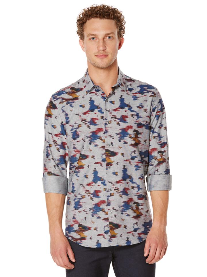Perry Ellis Exclusive Paint Print Shirt