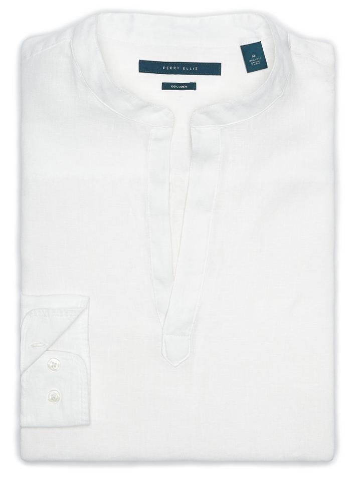 Perry Ellis Popover Linen Shirt