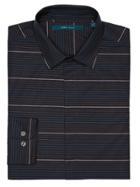 Perry Ellis Slim Fit Horizontal Ombre Stripe Shirt