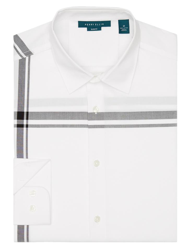 Perry Ellis Slim Fit Exploded Plaid Shirt