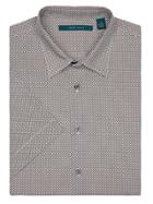 Perry Ellis Short Sleeve Mini Square Print Shirt
