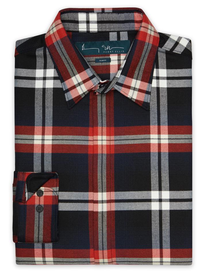 Perry Ellis Slim Fit Long Sleeve Check Shirt