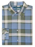 Perry Ellis Short Sleeve Multi-color Linen Plaid Shirt
