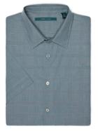 Perry Ellis Short Sleeve Glen Plaid Pattern Shirt
