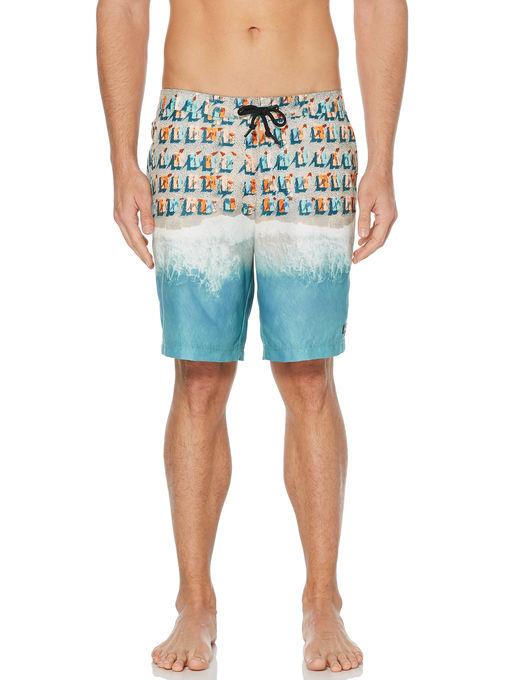 Perry Ellis Beach Scene Print Boardshort