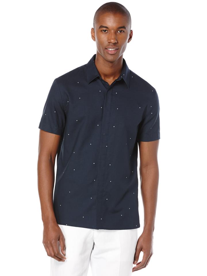 Perry Ellis Exclusive Short Sleeve Pin Dot Shirt