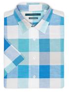 Perry Ellis Short Sleeve Multi-color Buffalo Check Shirt