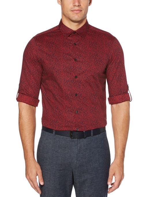 Perry Ellis Untucked Slim Fit Floral Print Shirt