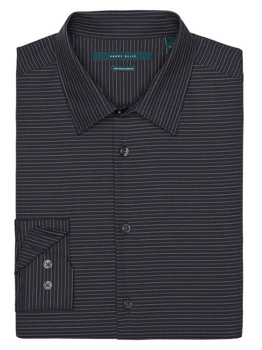 Perry Ellis Multi-color Fine Line Check Shirt