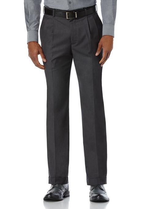 Perry Ellis Modern Fit Sharkskin Pleated Dress Pant