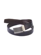 Perry Ellis Plaque Leather Belt