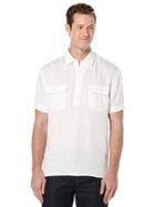 Perry Ellis Short Sleeve Popover Linen Shirt