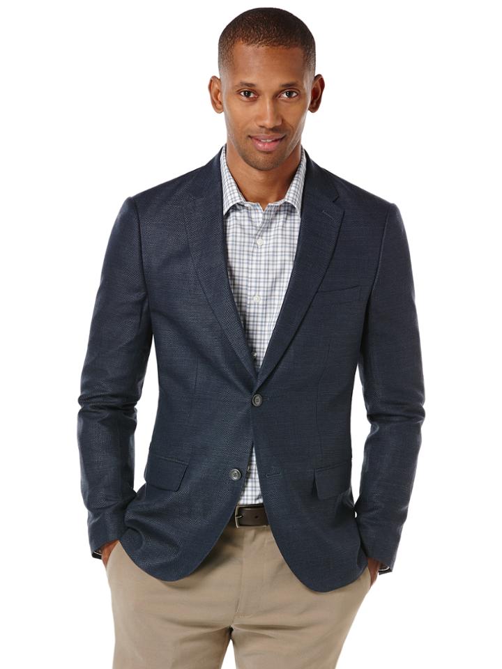 Perry Ellis Slim Fit Linen Textured Sport Coat