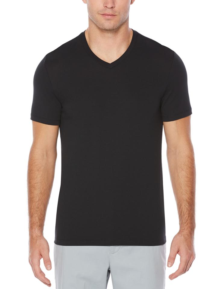 Perry Ellis Short Sleeve Solid V-neck Shirt