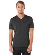 Perry Ellis Big And Tall Engineered Stripe V-neck Shirt