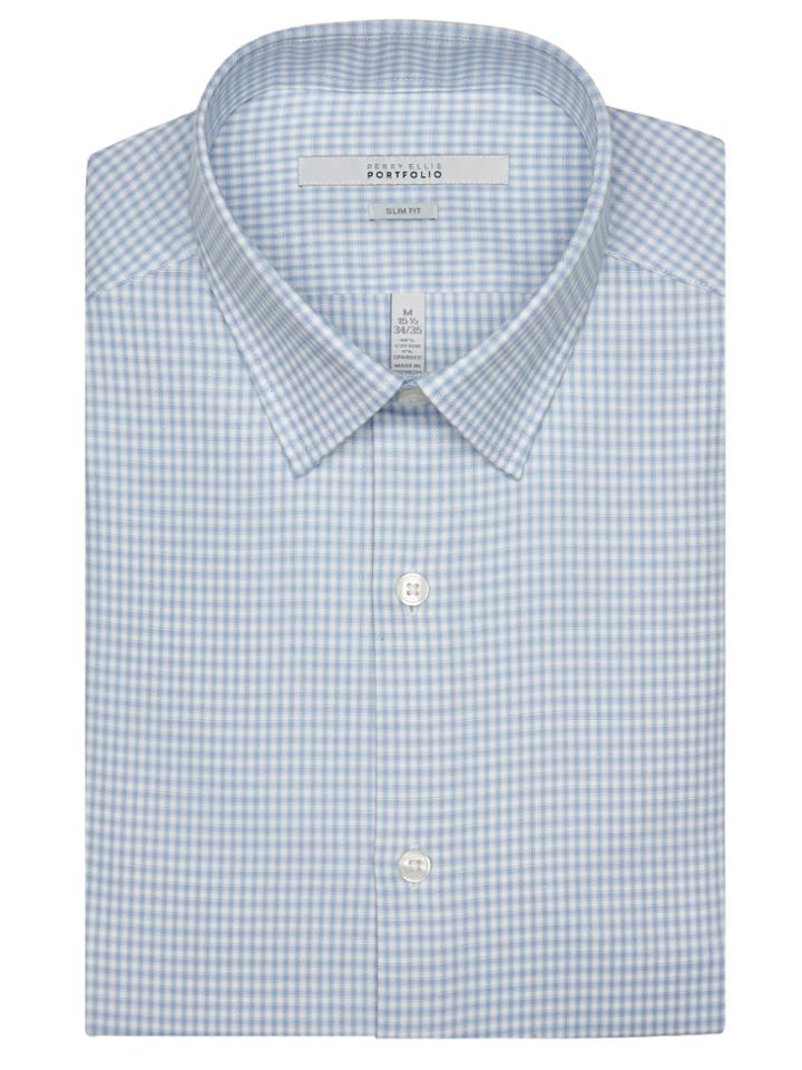 Perry Ellis Slim Fit Shadow Check Portfolio Dress Shirt
