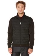 Perry Ellis Big And Tall Mixed Media Quilted Jacket