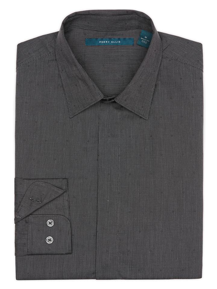 Perry Ellis Mini Stripe Dobby Fabric Shirt