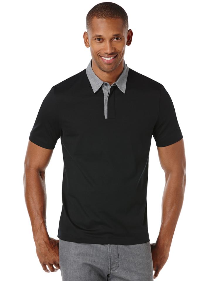 Perry Ellis Oxford Collar Pima Polo