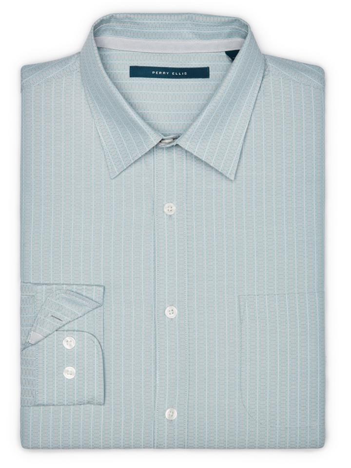 Perry Ellis Dobby Dot Stripe Shirt