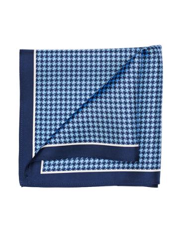 Perry Ellis Houndstooth With Border Pocket Square