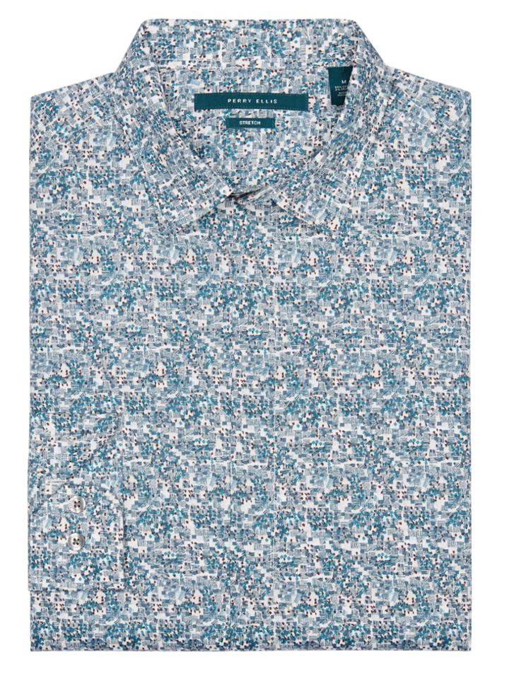 Perry Ellis Exclusive Tonal Etch Print Shirt