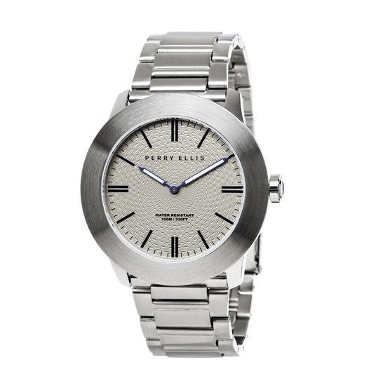 Perry Ellis Unisex Slim Line Grey Stainless Steel Watch