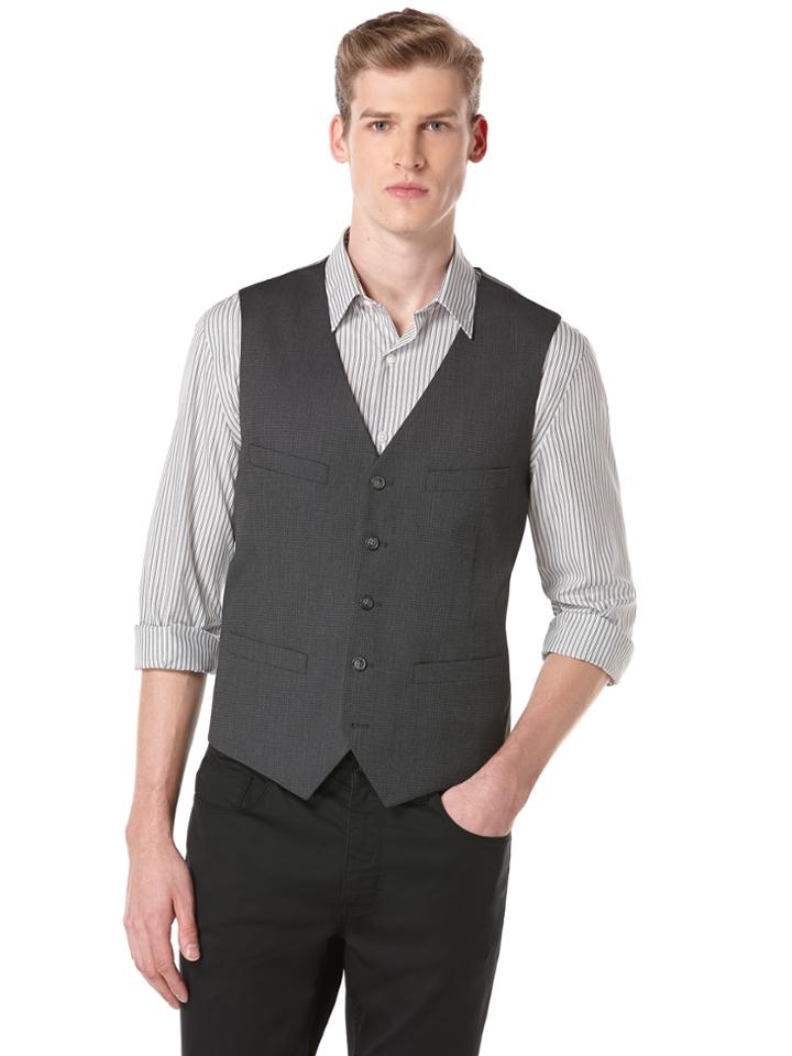 Perry Ellis Big And Tall Mini Houndstooth Suit Vest