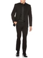 Perry Ellis 2 Piece Slim Fit Black Textured Suit
