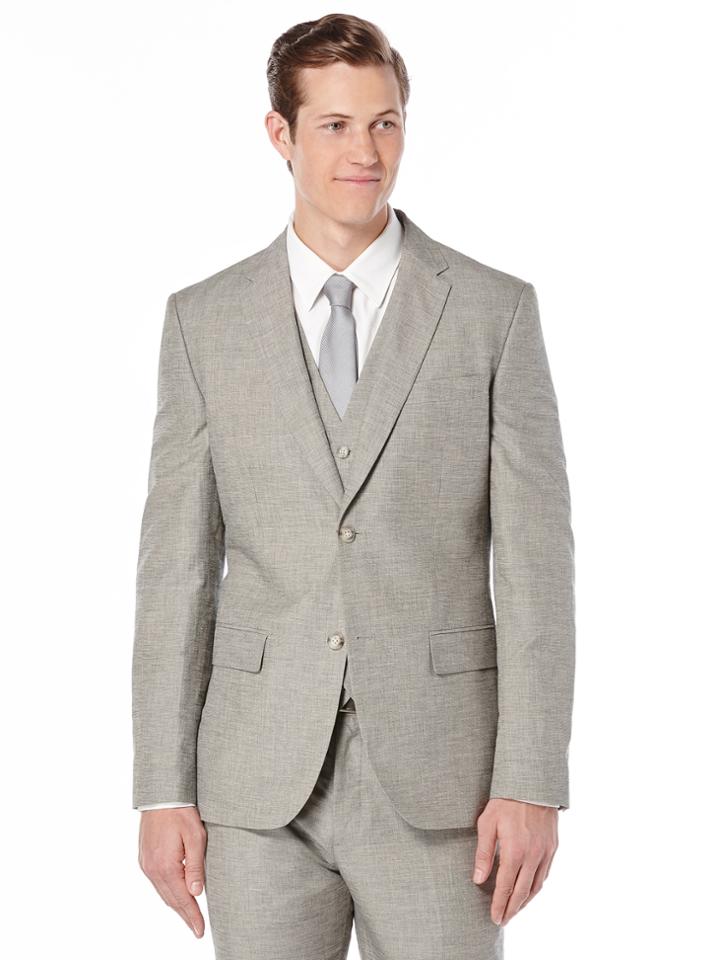Perry Ellis Slim Fit End On End Linen Suit Jacket