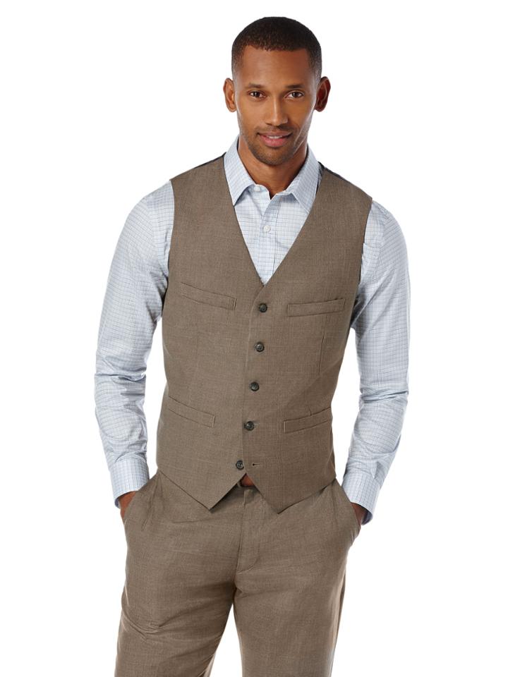 Perry Ellis Slim Fit Textured Heather Suit Vest