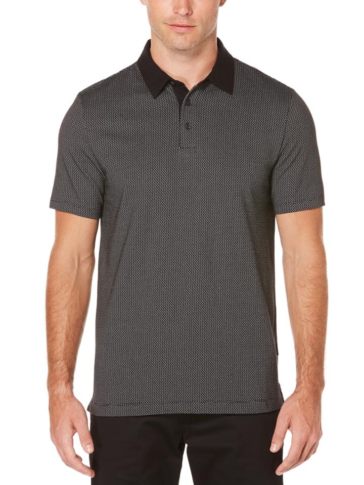 Perry Ellis Short Sleeve Mini Dash Jacqaurd Polo