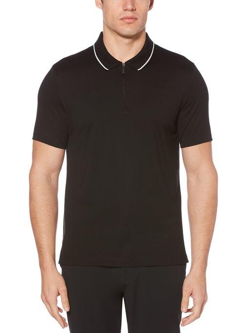 Perry Ellis Zip Contrast Collar Polo