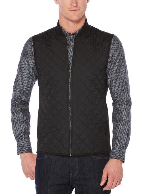 Perry Ellis Woven Full Zip Vest