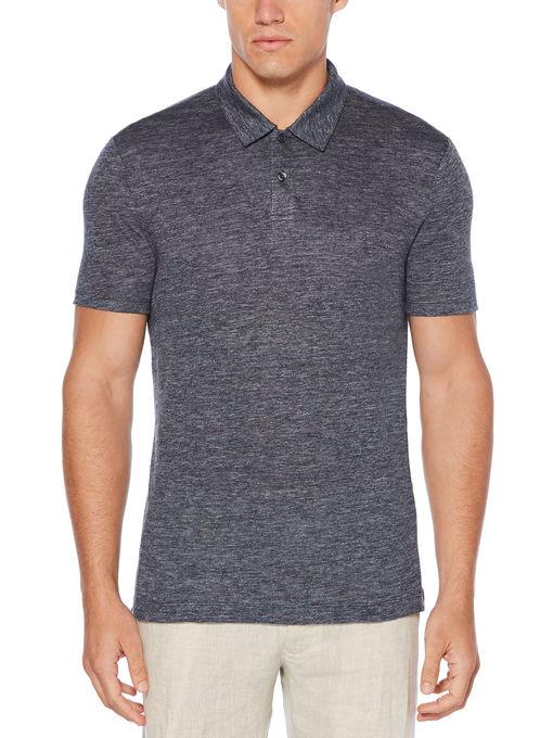 Perry Ellis Linen Two Button Polo