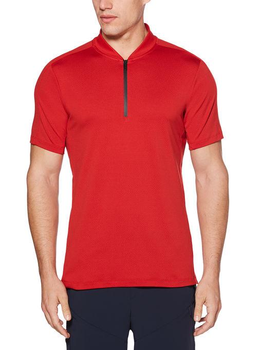 Perry Ellis Tech Mesh Zip Neck Polo