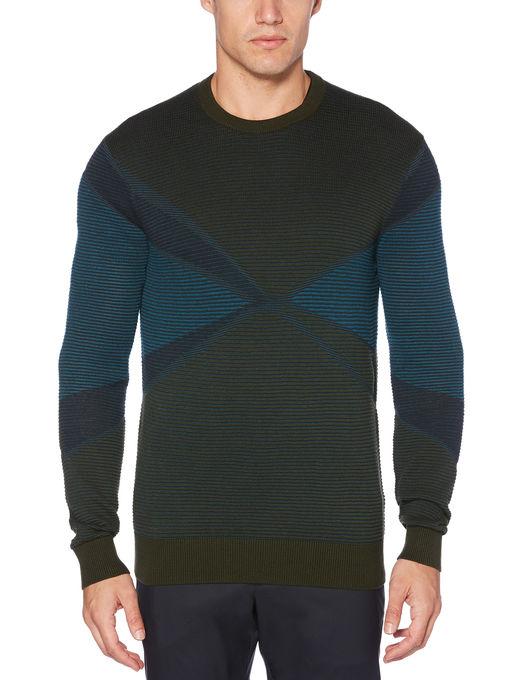 Perry Ellis Intarsia Crew Neck Sweater
