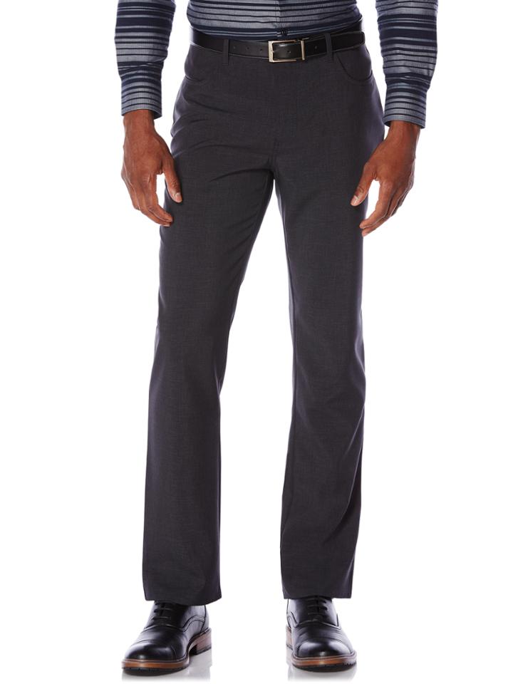 Perry Ellis Slim Fit Heathered Plaid Dress Pant